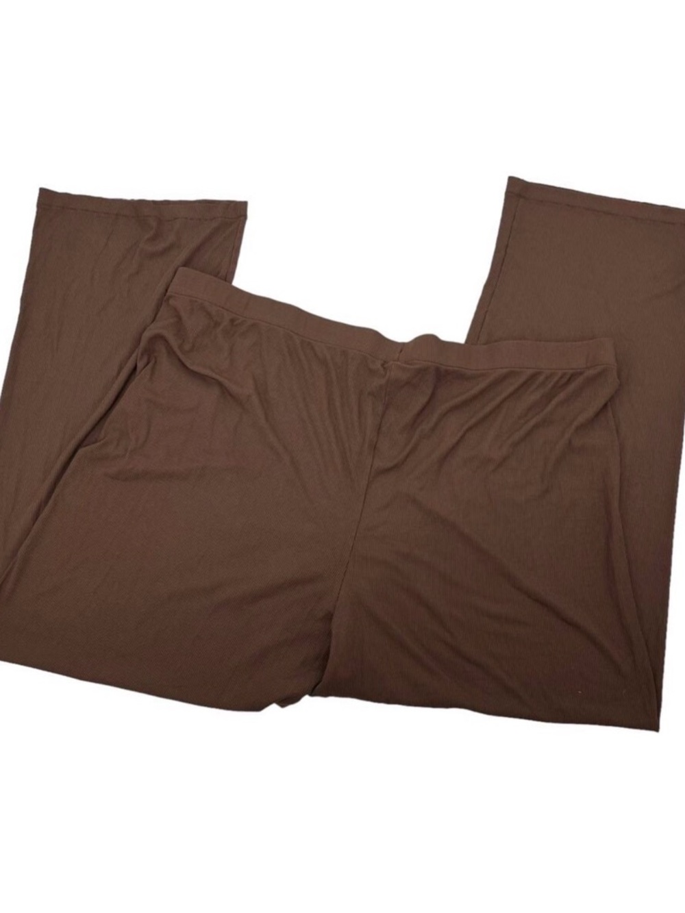 SKIMS Wide-Leg Drawstring Lounge Pajama Pants in Brown XL - Picture 3 of 4